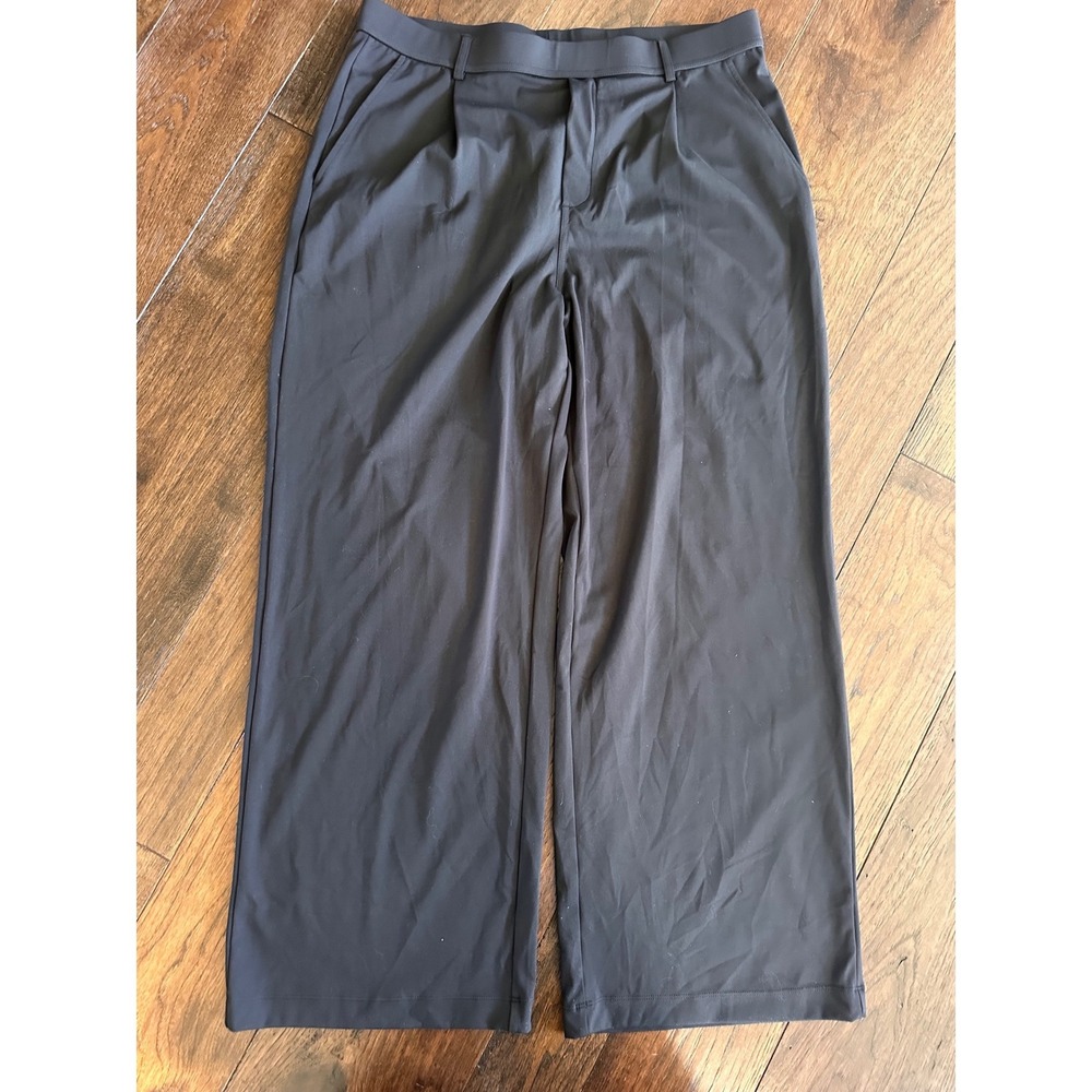 Halara Black Wide Leg Trouser Pants XL Regular High Rise Stretch 02721000